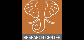 HTRC Logo: white outline of an elephant head on an orange background with the words "Research Center" below.