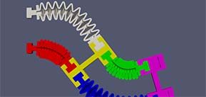 3D rendering of spring like mechanism using MOOSE.
