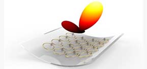 3D rendering of metasurface design -- curved mesh like surface