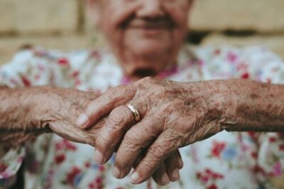 older woman's hands close-up