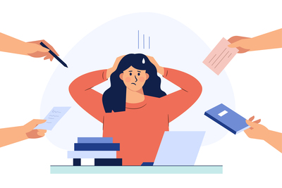 stressed business woman