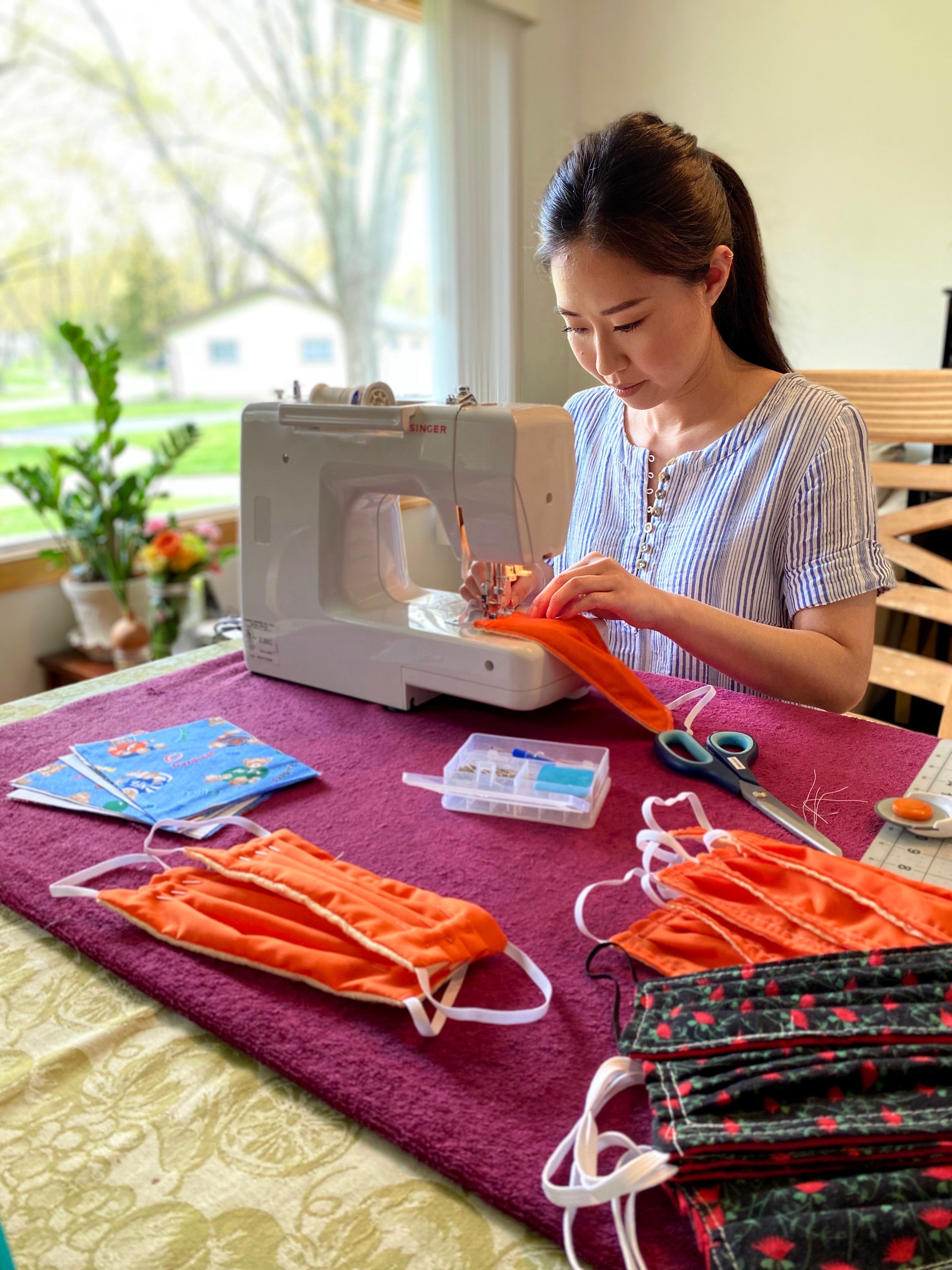 Stefanie sewing masks