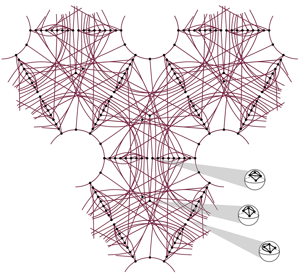 Interconnected geometric patterns and circles.