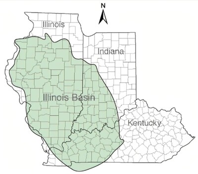 map of the Illinois Basin