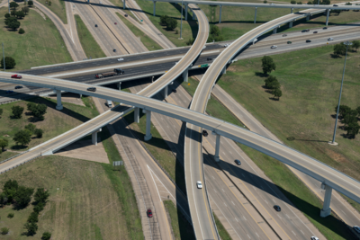 aerial view of highways