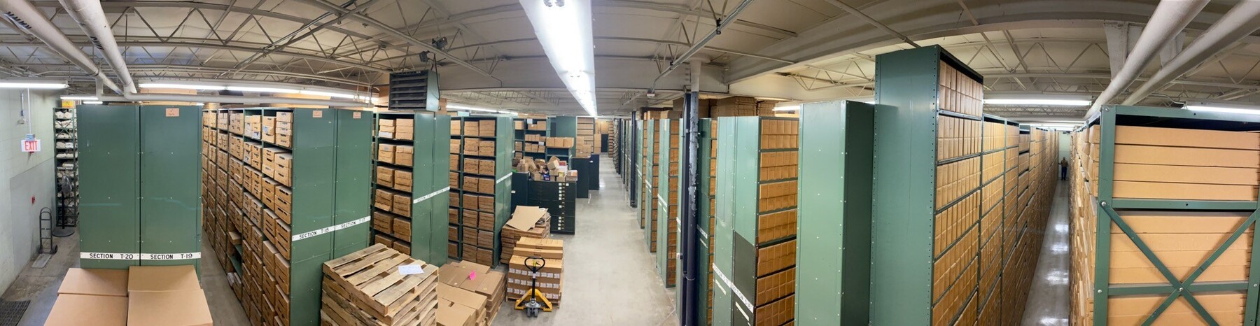 row after row of shelves storing ISGS core samples