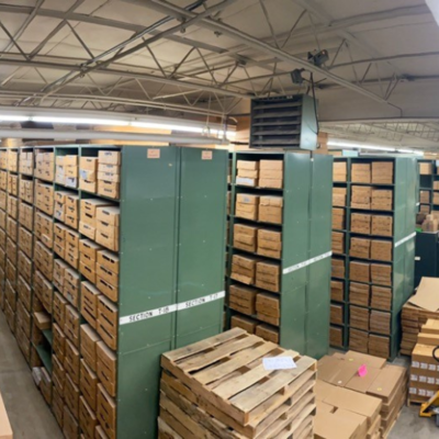 row after row of shelves storing ISGS core samples