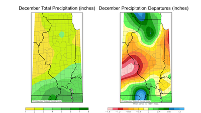 Figure 3.  December 2022 Precipitation and Departures from Normal