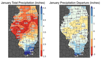 Figure 3.  January 2023 Precipitation and Departures from Normal