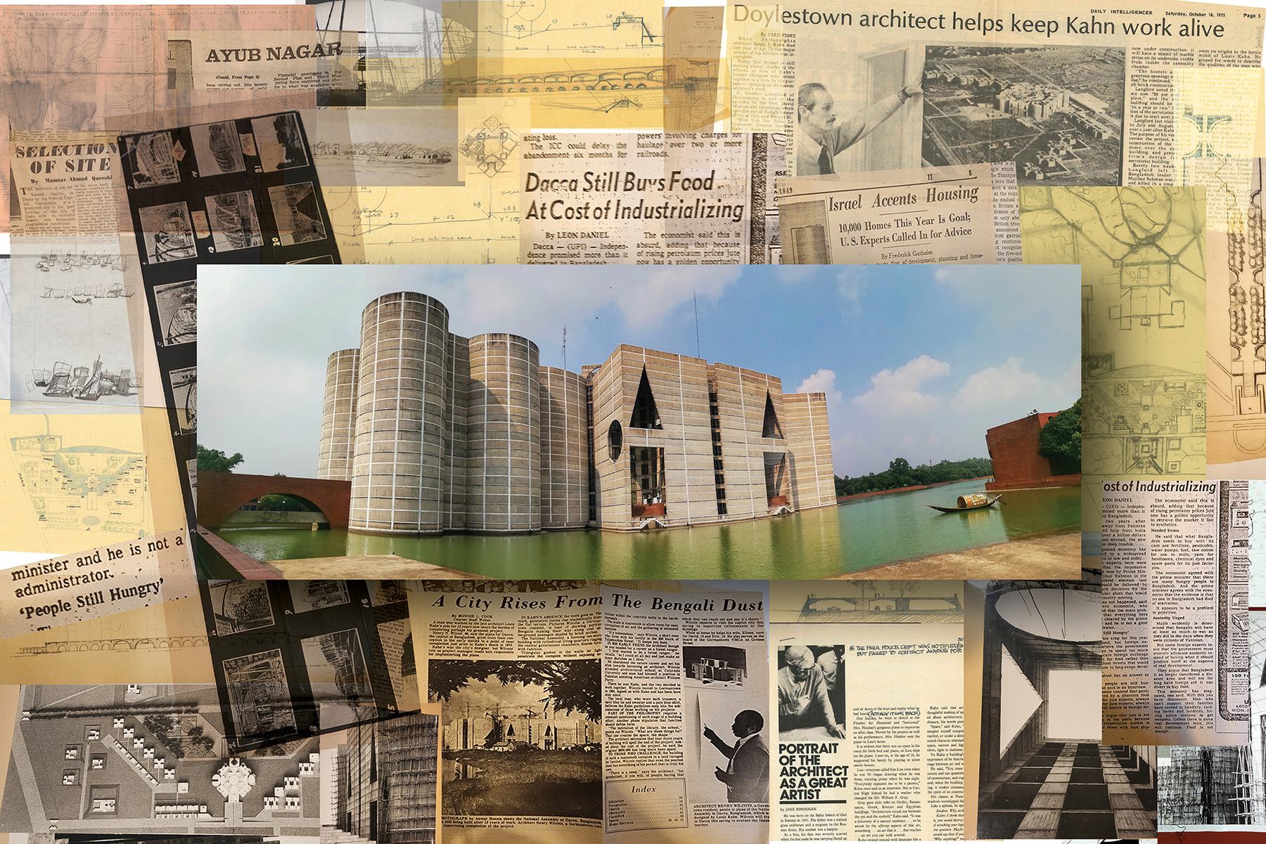 A collage of materials from Louis I. Kahn.