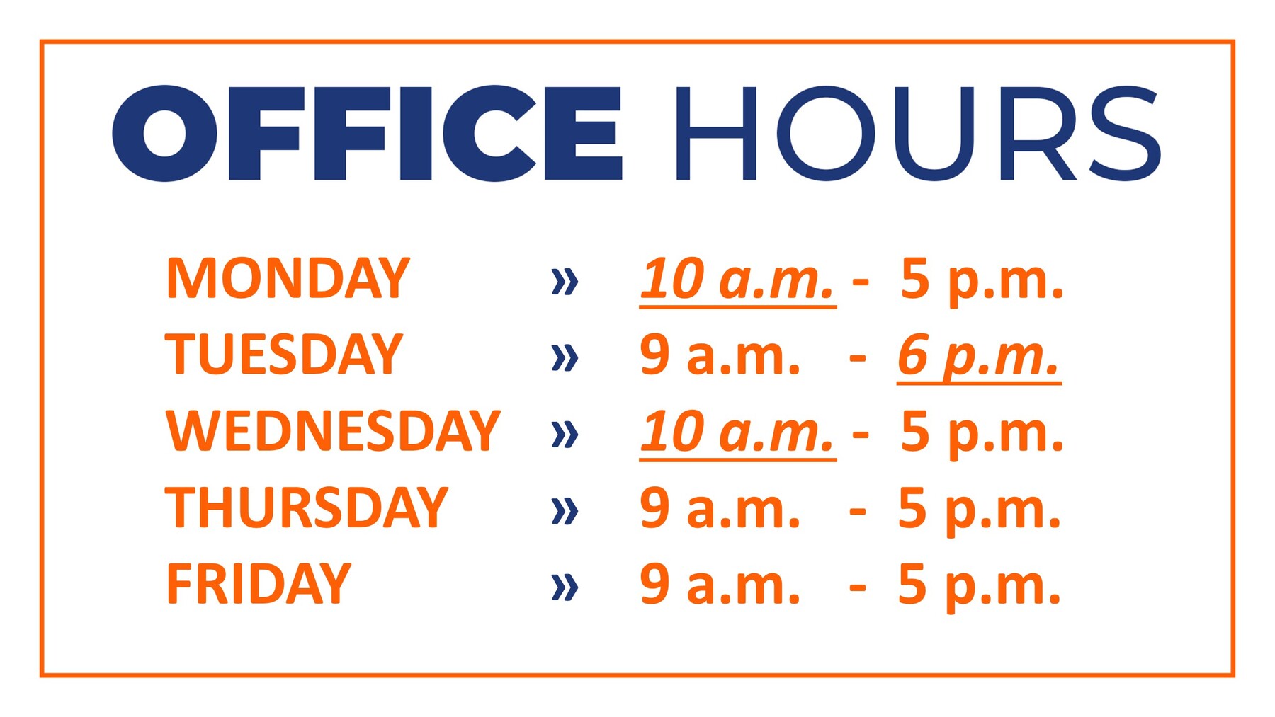 Updated office hours for Fall 2023